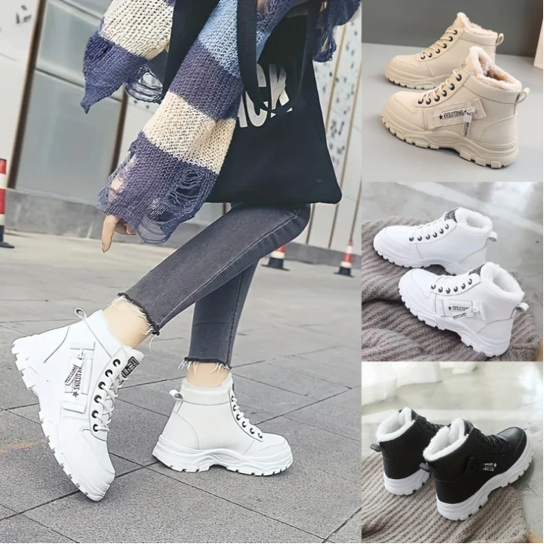 Bottes D’Hiver Élégantes Femme – Confort Lacées Doublées Polaire