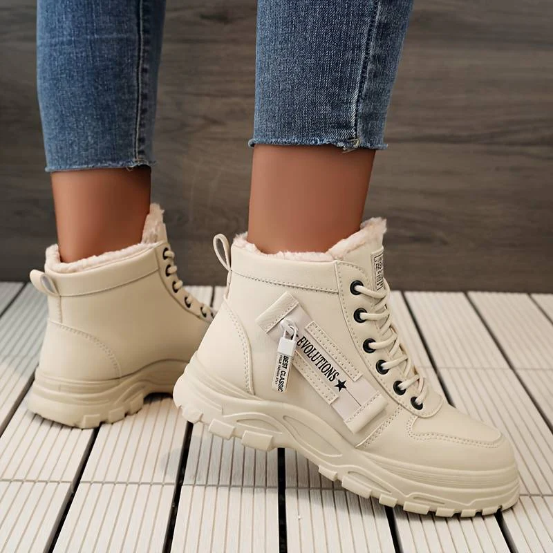 Bottes D’Hiver Élégantes Femme – Confort Lacées Doublées Polaire - Image 3