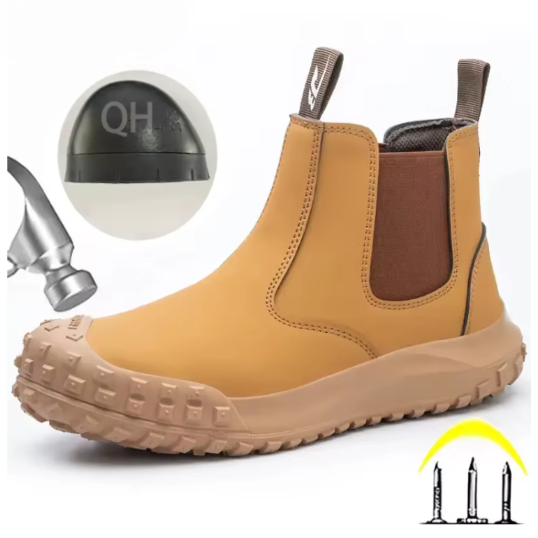 Bottes de soudure Chelsea robustes pour homme – Embout en acier, antidérapantes, durables, chaussures de travail protectrices - Image 10