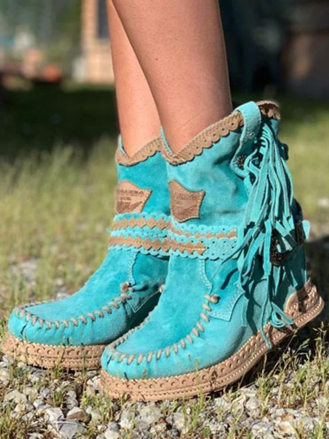 Bottes Élégantes et Durables avec Franges pour Femme – Semelle en Caoutchouc - Image 4