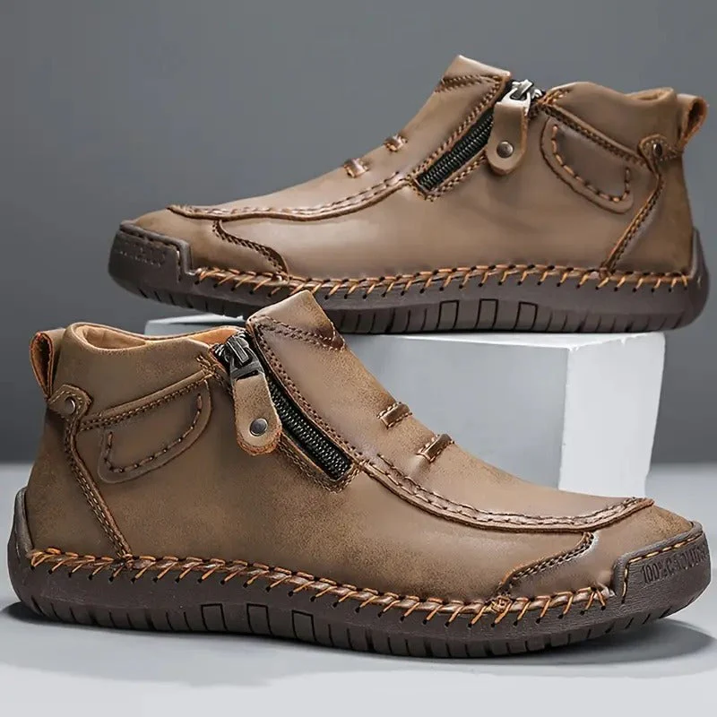 Bottes Homme en Cuir Premium – Design Ergonomique Décontracté à Fermeture Éclair - Image 6