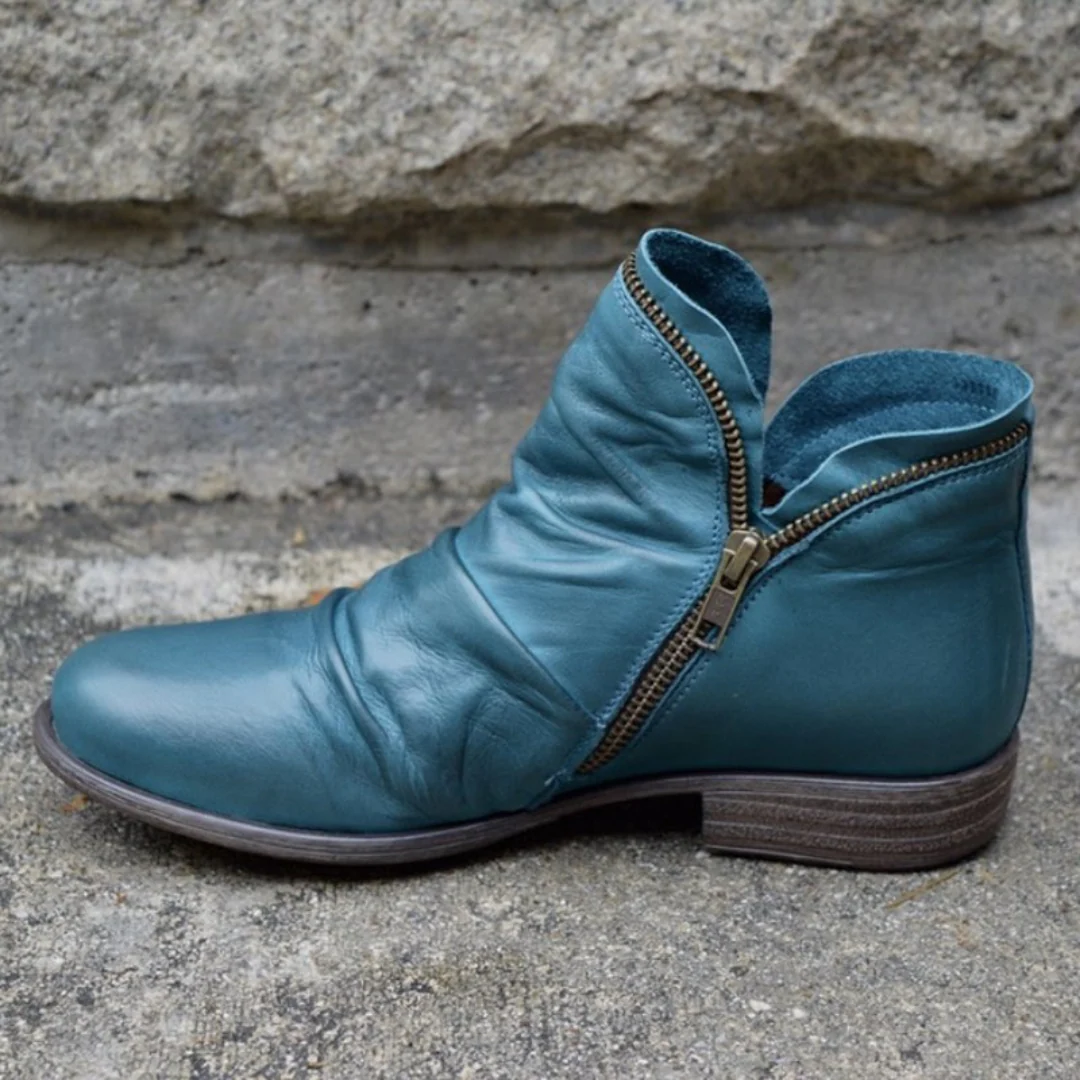 Bottines orthopédiques en cuir à fermeture éclair pour femme – Chaussures confortables et élégantes - Image 4