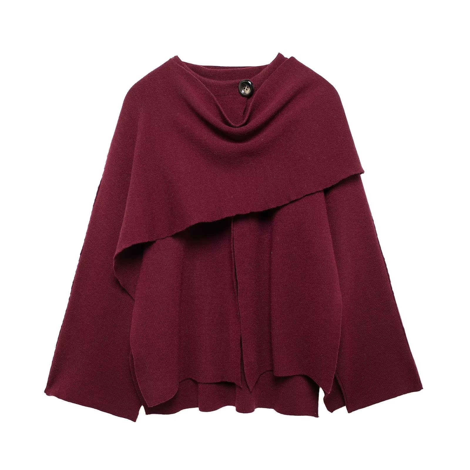 Cape Écharpe Élégante Femme – Manteau Asymétrique Oversize en Maille - Image 10