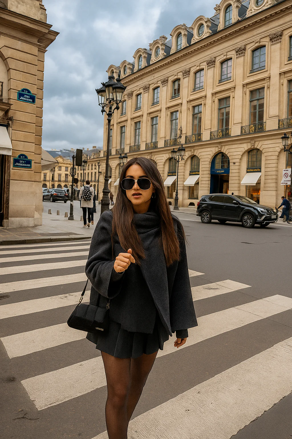 Cape Écharpe Élégante Femme – Manteau Asymétrique Oversize en Maille - Image 6