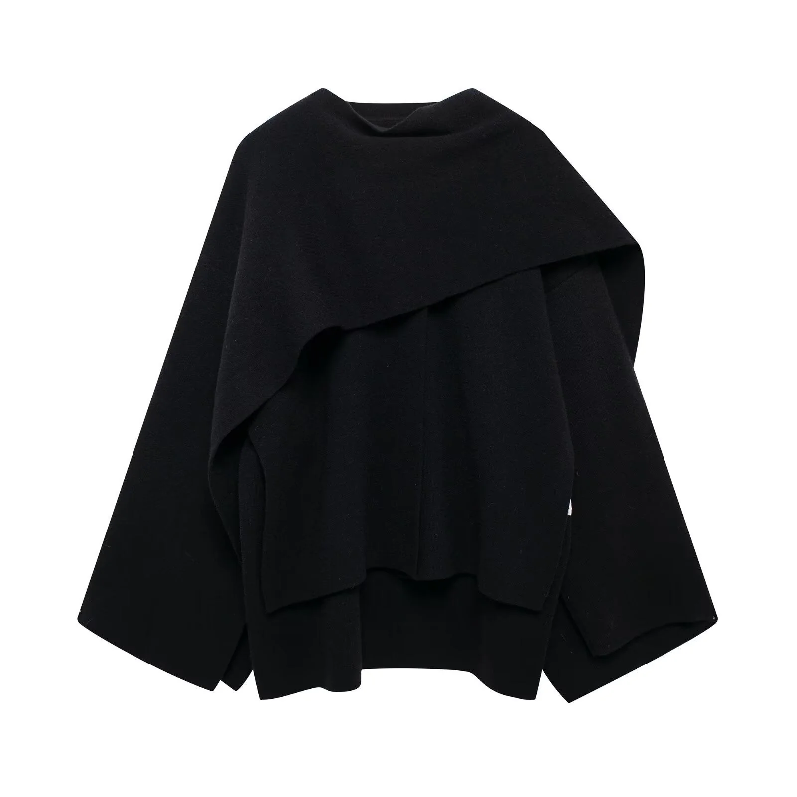 Cape Écharpe Élégante Femme – Manteau Asymétrique Oversize en Maille - Image 9