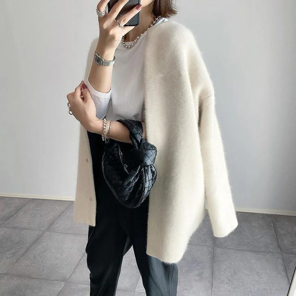 Cardigan Long Boutonné Élégant pour Femme – Pull Confortable à Col Rond - Image 10