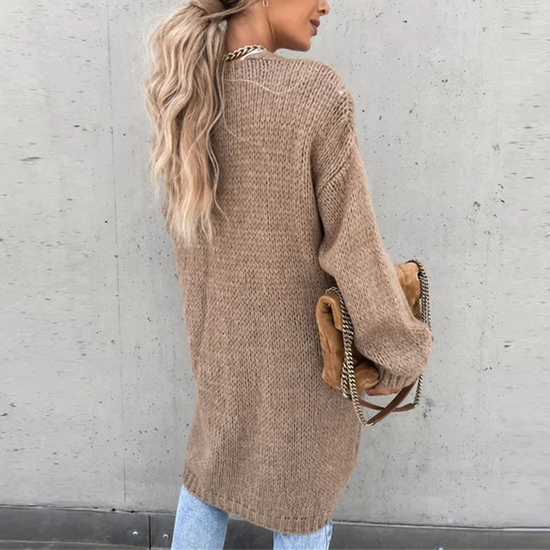 Cardigan Long Oversize pour Femme – Tricot Libre et Confortable - Image 13