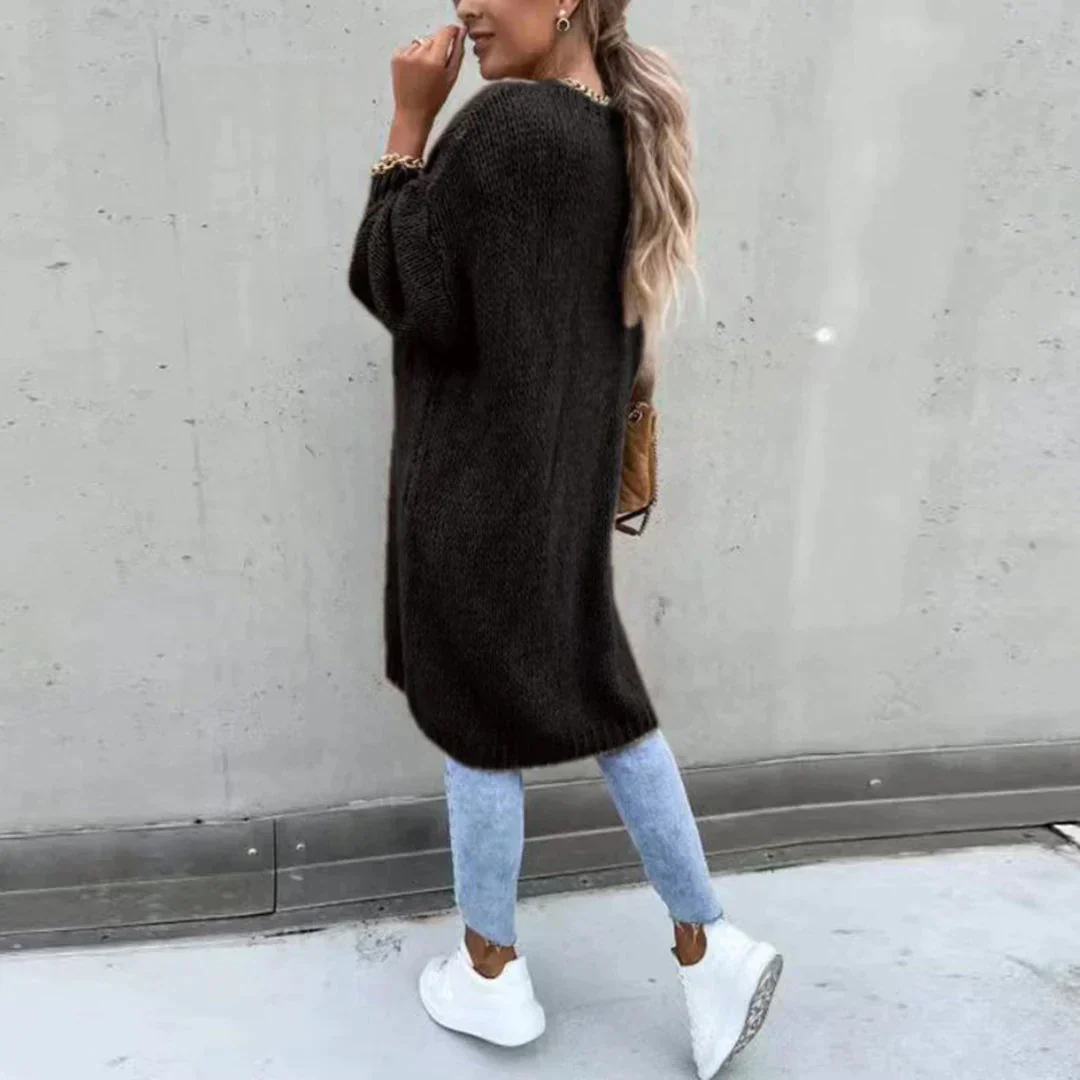Cardigan Long Oversize pour Femme – Tricot Libre et Confortable - Image 3