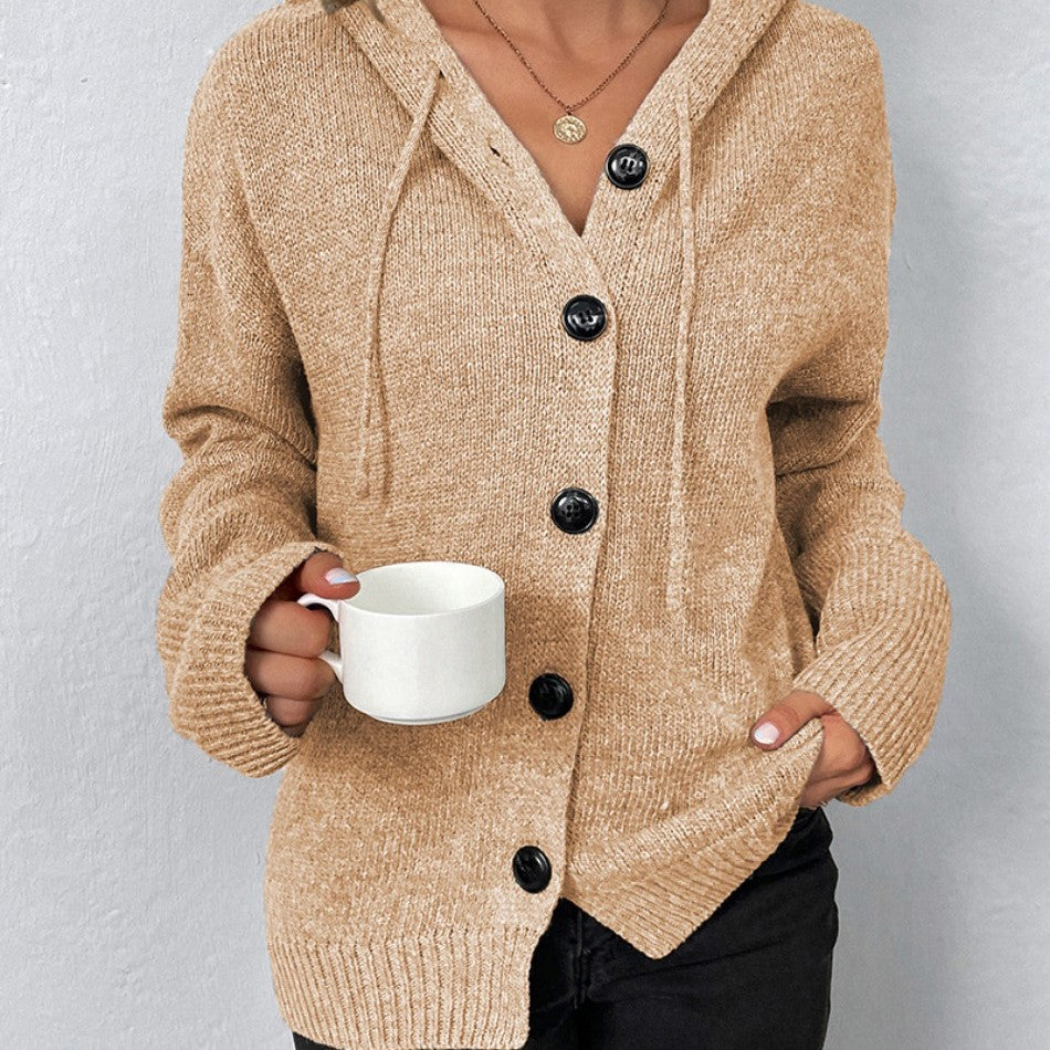 Cardigan Tricoté pour Femme avec Capuche et Cordon – Confort et Élégance - Image 10