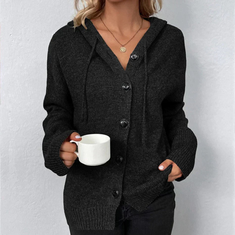 Cardigan Tricoté pour Femme avec Capuche et Cordon – Confort et Élégance - Image 6