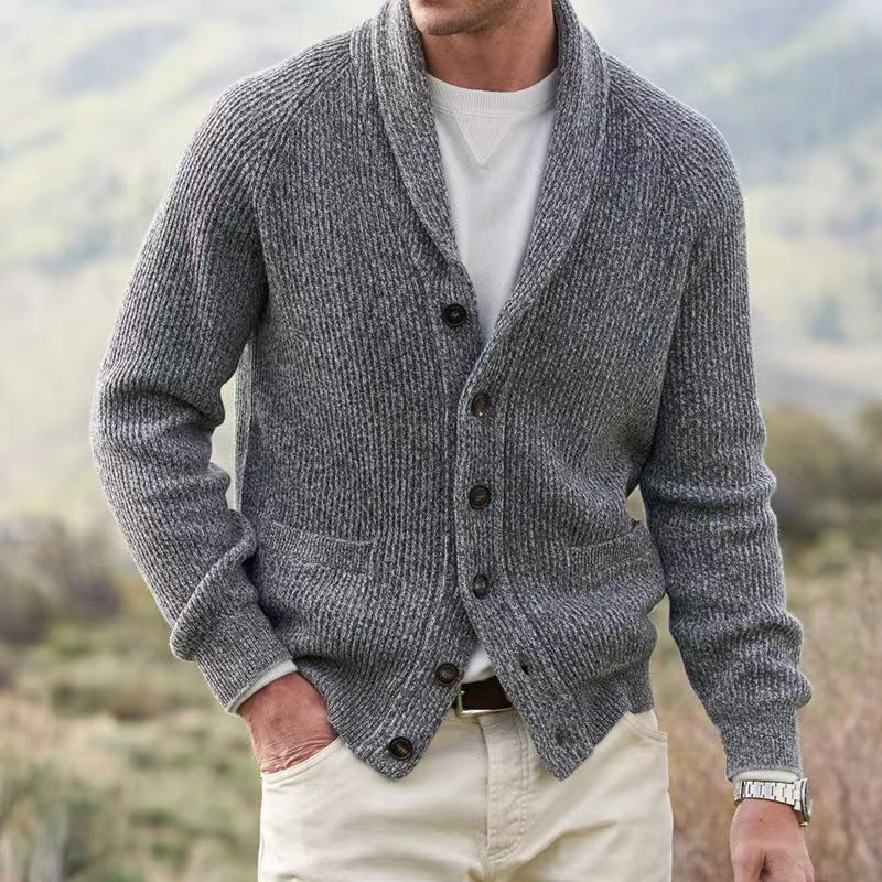Cardigan Vintage Homme en Laine Boutonné – Confort Col V Tricoté - Image 2