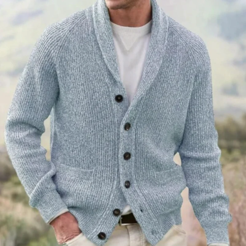 Cardigan Vintage Homme en Laine Boutonné – Confort Col V Tricoté - Image 4