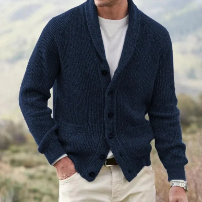 Cardigan Vintage Homme en Laine Boutonné – Confort Col V Tricoté - Image 5