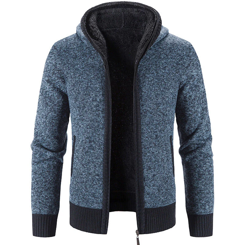 Cardigan zippé confortable et élégant pour homme – Tricot à capuche avec poches - Image 4