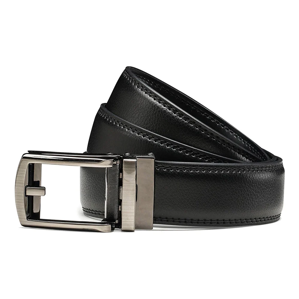 Ceinture en cuir à cliquet pour homme avec fermeture à pression – Style ajustable décontracté et formel - Image 7