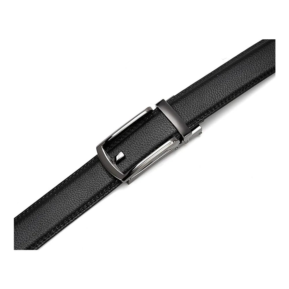 Ceinture en cuir à cliquet pour homme avec fermeture à pression – Style ajustable décontracté et formel - Image 8