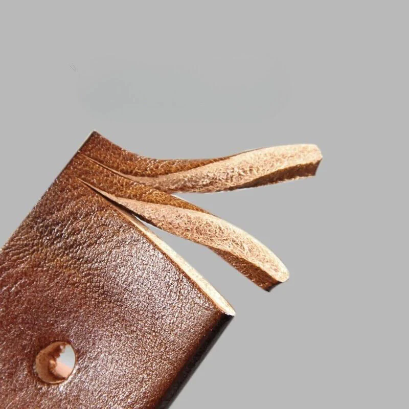 Ceinture homme en cuir de vachette véritable – Ceinture artisanale avec boucle en laiton massif pour jean et pantalon - Image 8