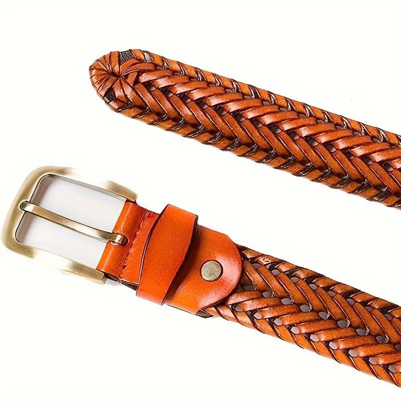 Ceinture Homme en Cuir Tressé Premium - Accessoire Décontracté Élégant - Image 10