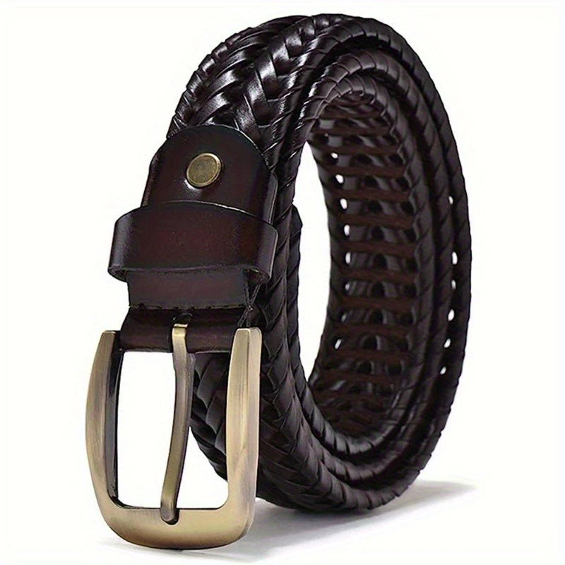 Ceinture Homme en Cuir Tressé Premium - Accessoire Décontracté Élégant - Image 8
