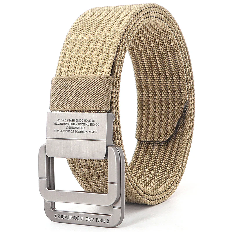 Ceinture Taille Unisexe en Toile Rayée – Sangle Décontractée à Boucle Métallique Double Anneau - Image 17