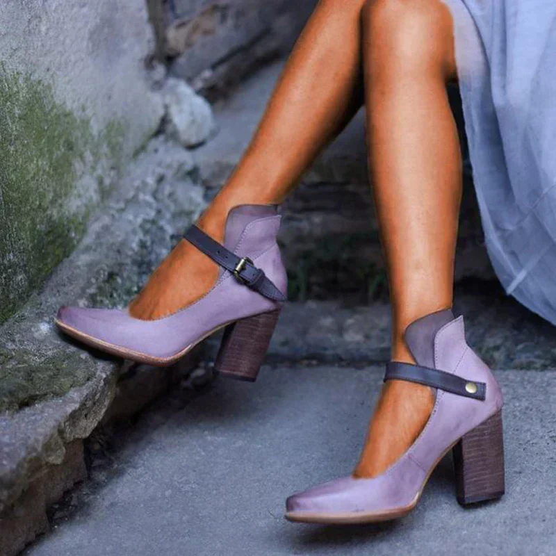 Chaussure Talon Bloc Boucle Confortable Élégante Femmes – Confiance, Stabilité - Image 6