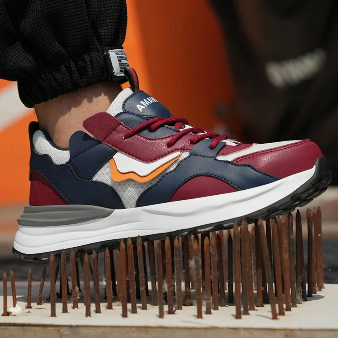 Chaussures de sécurité anti-perforation pour homme – Embout en acier, légères, antidérapantes, baskets de travail durables - Image 4