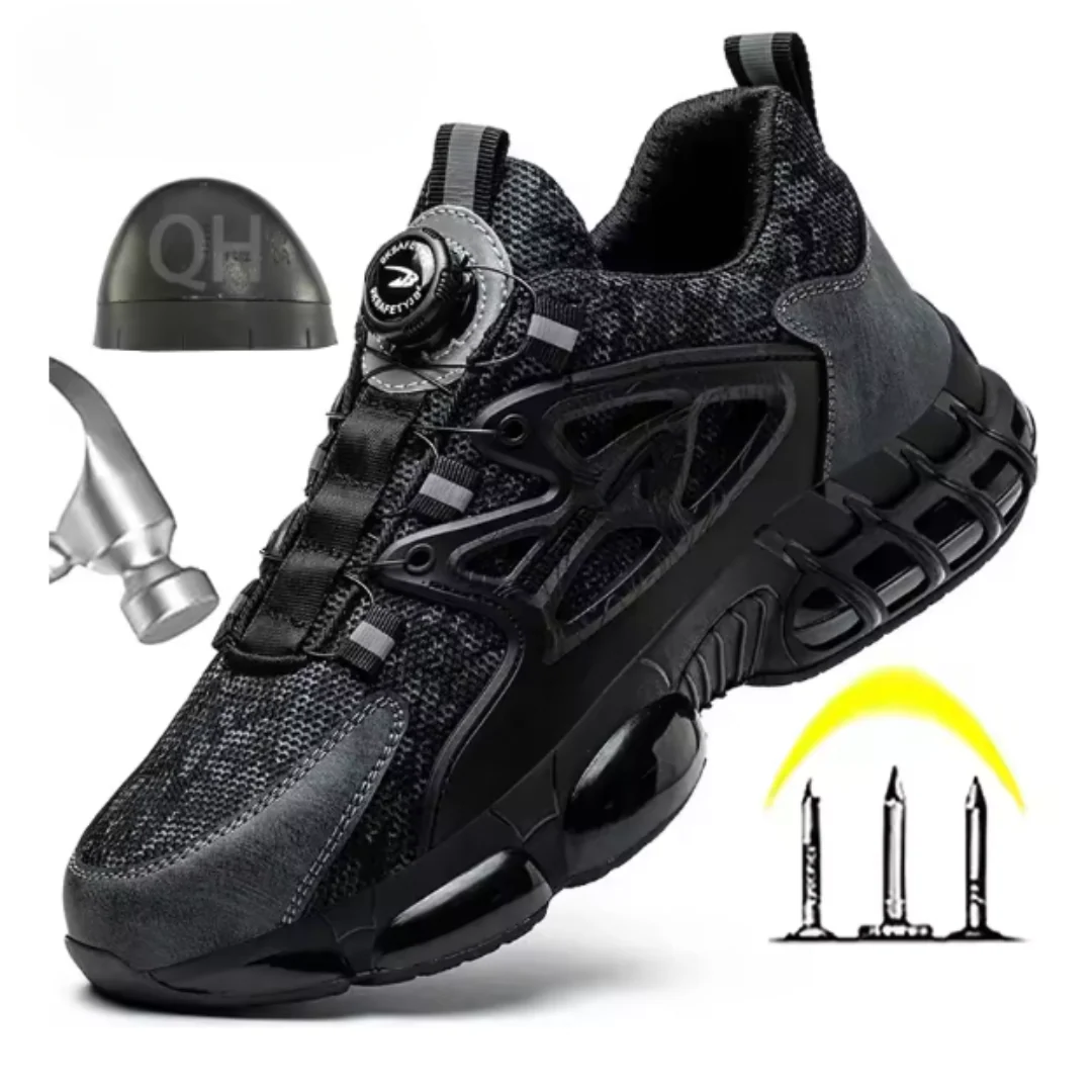 Chaussures de sécurité confortables indestructibles hommes – Embout en acier, antidérapantes, légères, sneakers de travail robustes pour environnement industriel - Image 3