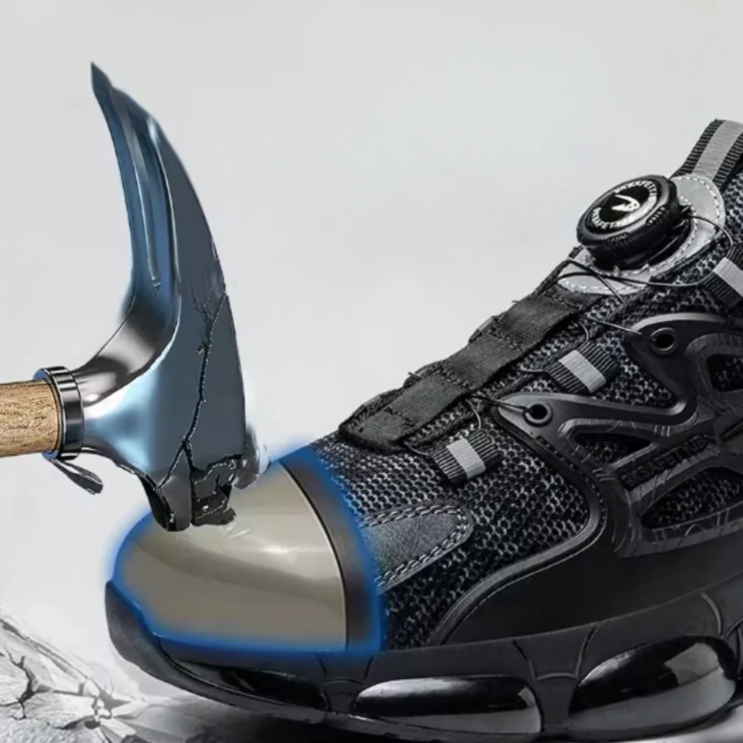 Chaussures de sécurité confortables indestructibles hommes – Embout en acier, antidérapantes, légères, sneakers de travail robustes pour environnement industriel - Image 5
