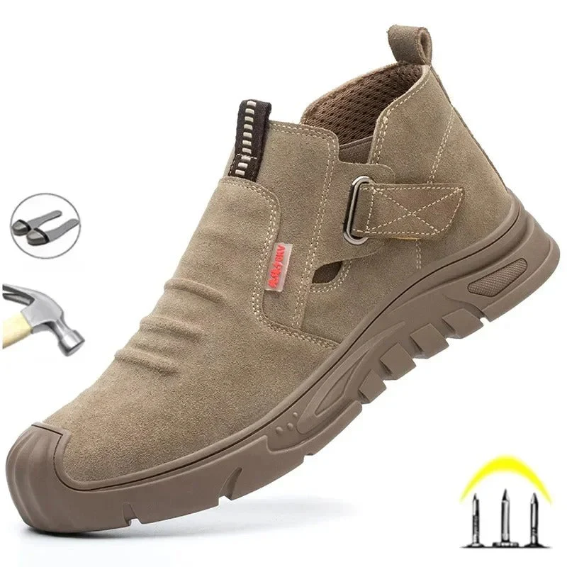 Chaussures de sécurité protectrices confort durables hommes – Embout en acier, antidérapantes, légères, botte de travail industrielles résistantes à la perforation - Image 3