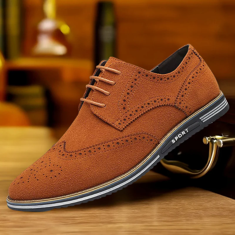 Chaussures Homme Noires En Daim À Lacets Plates - Image 6