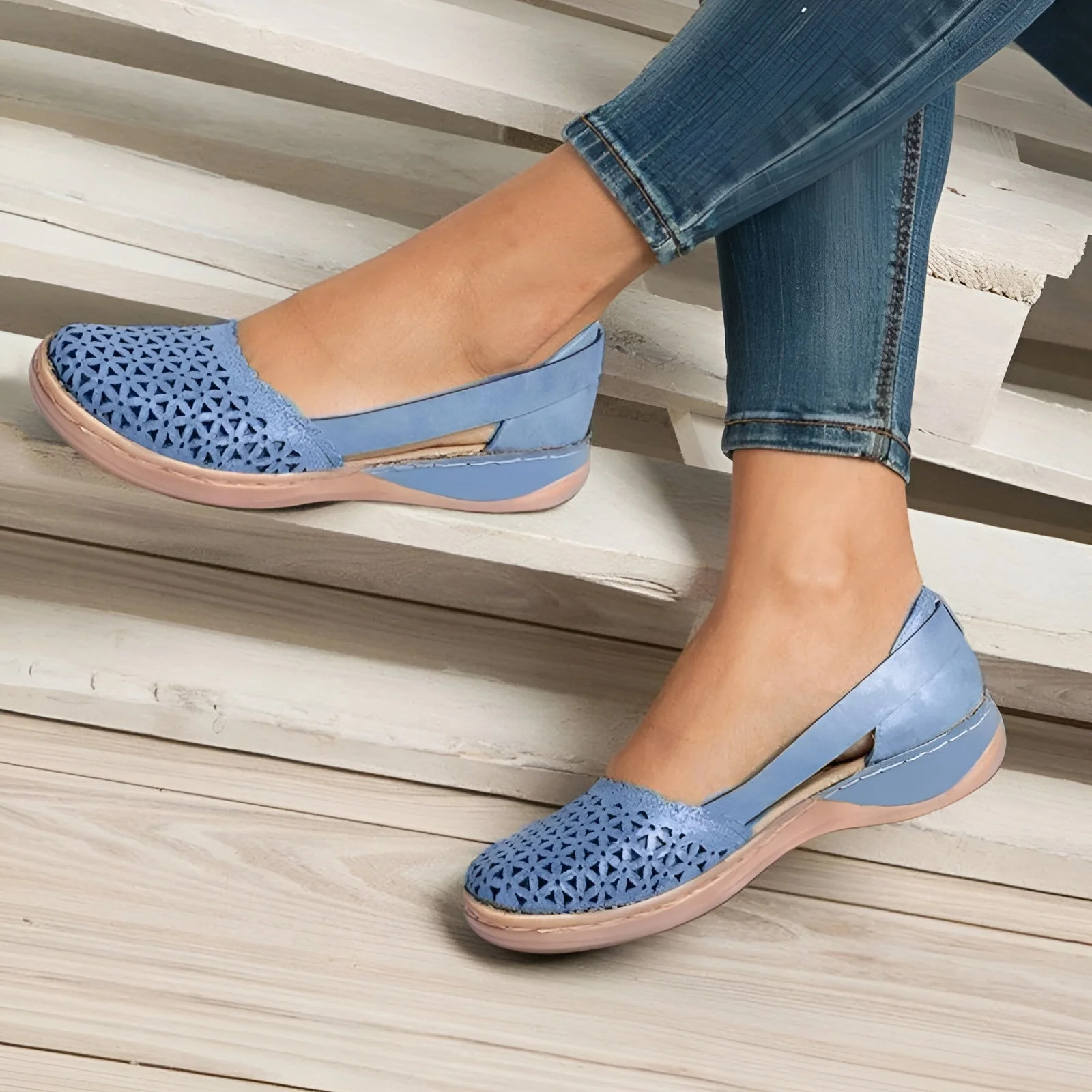 Chaussures orthopédiques basses pour femmes – Semelle intérieure respirante en mousse à mémoire de forme pour un confort de marche optimal - Image 3