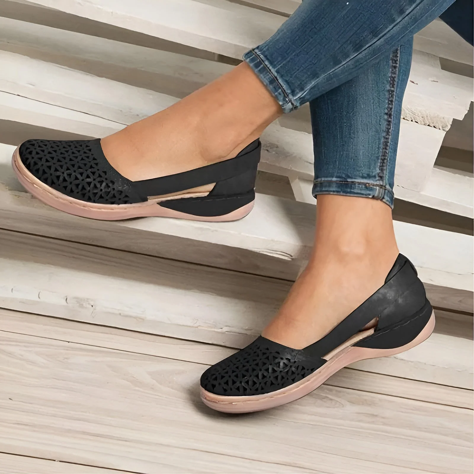Chaussures orthopédiques basses pour femmes – Semelle intérieure respirante en mousse à mémoire de forme pour un confort de marche optimal - Image 5