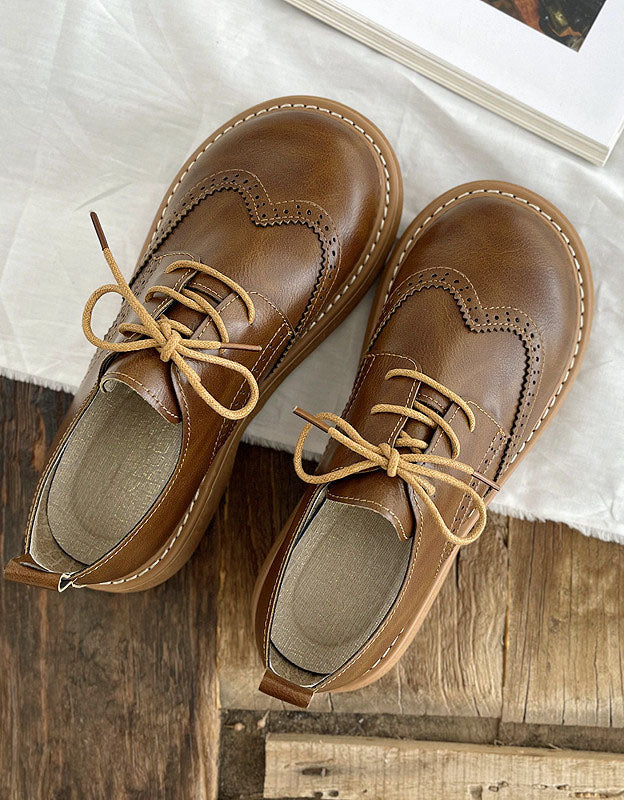 Chaussures Oxford à bout carré large pour femme - Image 3
