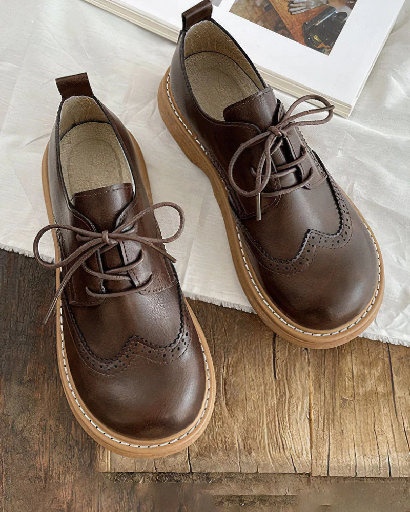 Chaussures Oxford en Cuir Style Rétro pour Femme – Élégance et Confort - Image 4