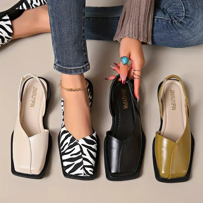 Chaussures plates en cuir sans lacets pour femmes - Image 12