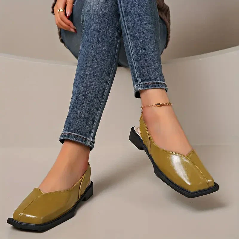 Chaussures plates en cuir sans lacets pour femmes - Image 14