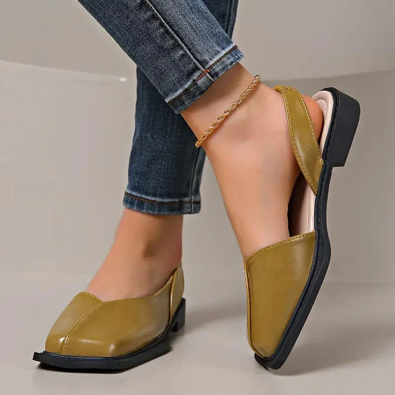 Chaussures plates en cuir sans lacets pour femmes - Image 19