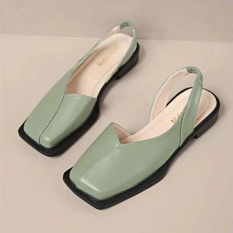 Chaussures plates en cuir sans lacets pour femmes - Image 21