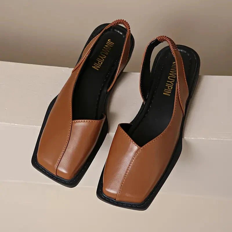 Chaussures plates en cuir sans lacets pour femmes - Image 22