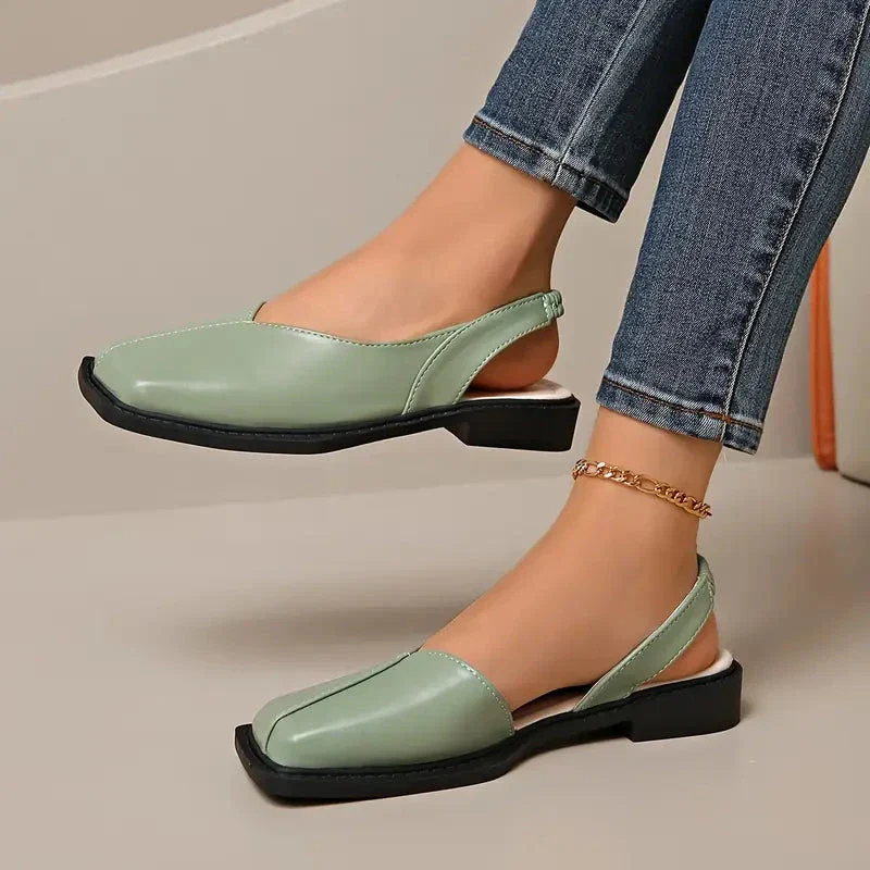 Chaussures plates en cuir sans lacets pour femmes - Image 24