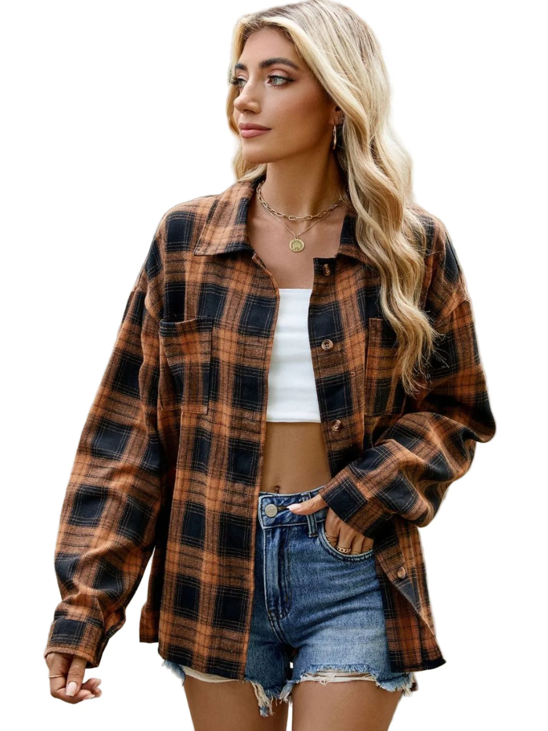 Chemise à carreaux à manches longues pour femme – Style décontracté et confortable au quotidien