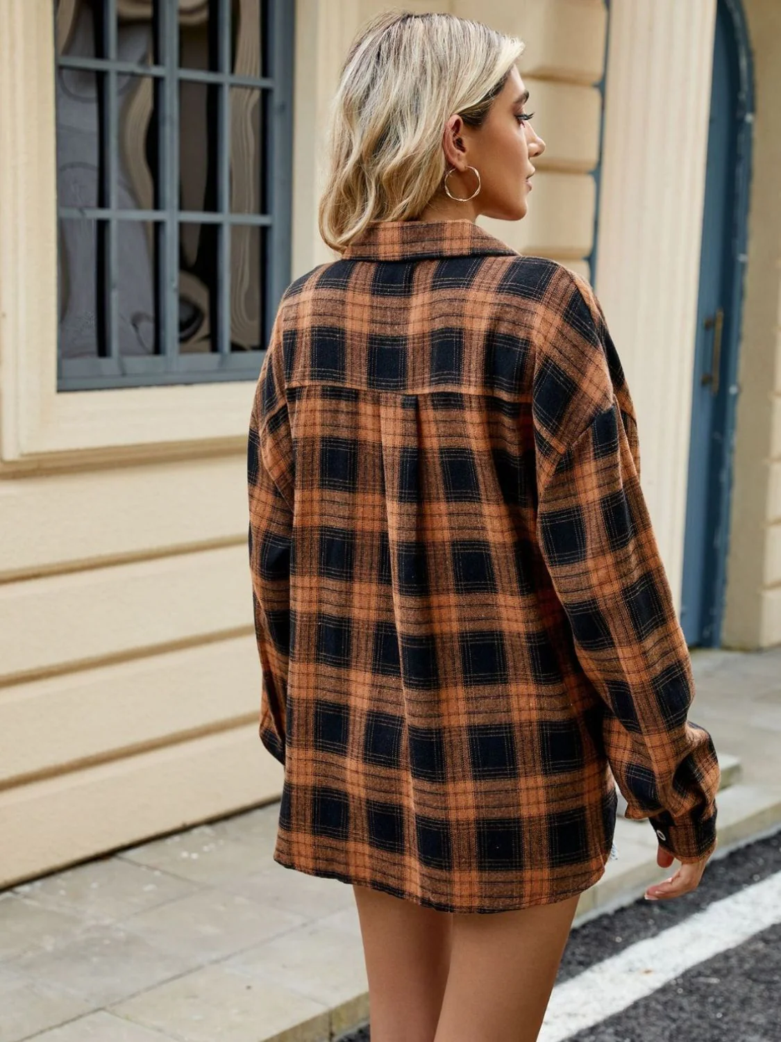 Chemise à carreaux à manches longues pour femme – Style décontracté et confortable au quotidien - Image 8