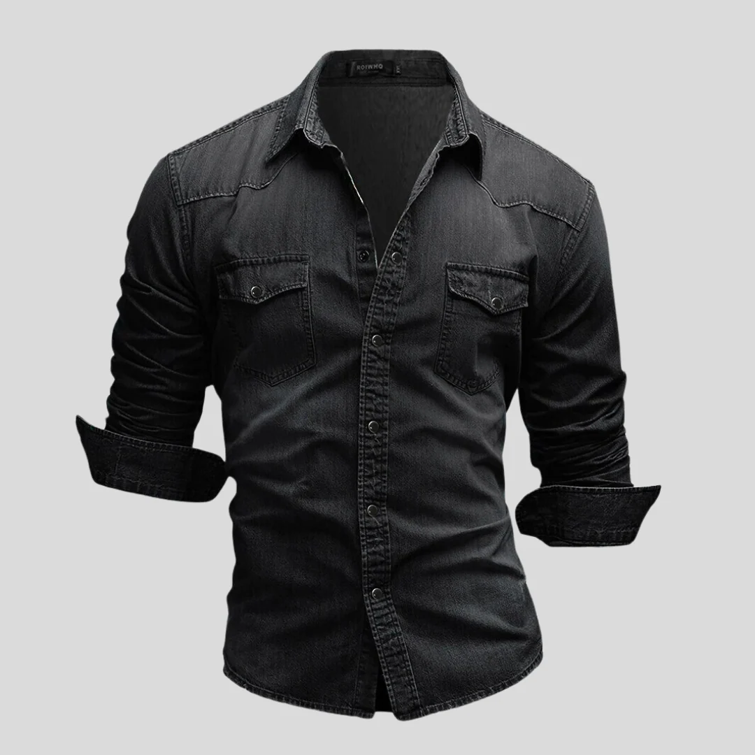 Chemise ajustée légère en jean à boutons homme – Style classique au quotidien - Image 7