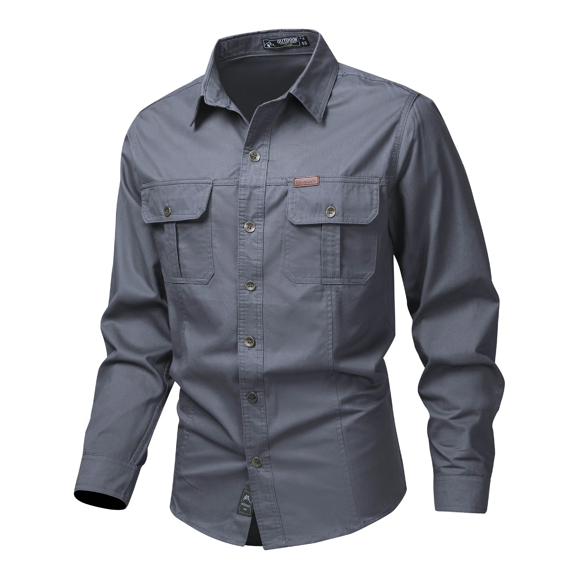 Chemise Cargo à Manches Longues Premium pour Homme – Vêtement de Travail Décontracté à Coupe Ample