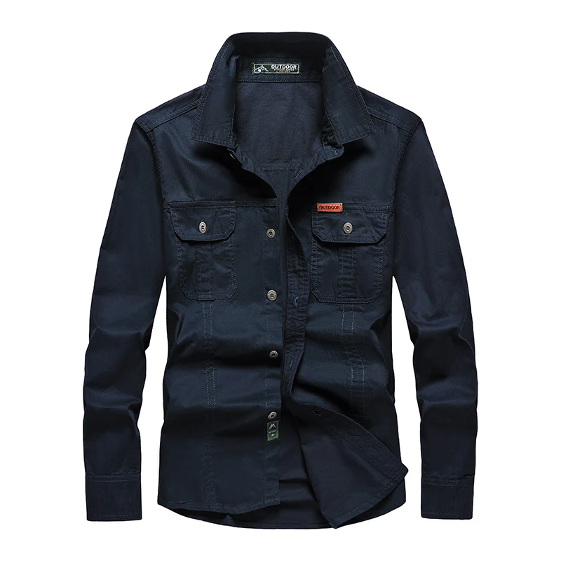 Chemise Cargo à Manches Longues Premium pour Homme – Vêtement de Travail Décontracté à Coupe Ample - Image 4