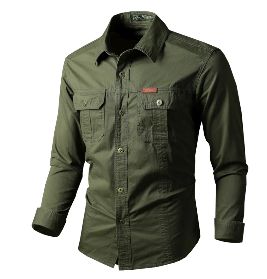 Chemise Cargo à Manches Longues Premium pour Homme – Vêtement de Travail Décontracté à Coupe Ample - Image 8