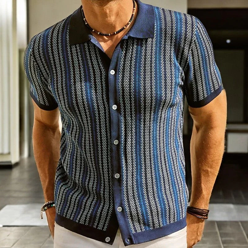 Chemise en Coton Biologique – Chemise Boutonnée Motif Chevrons Moderne - Image 5