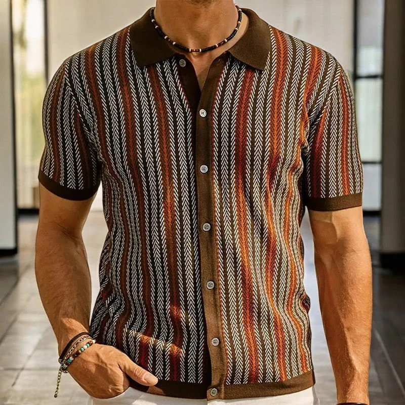 Chemise en Coton Biologique – Chemise Boutonnée Motif Chevrons Moderne - Image 6