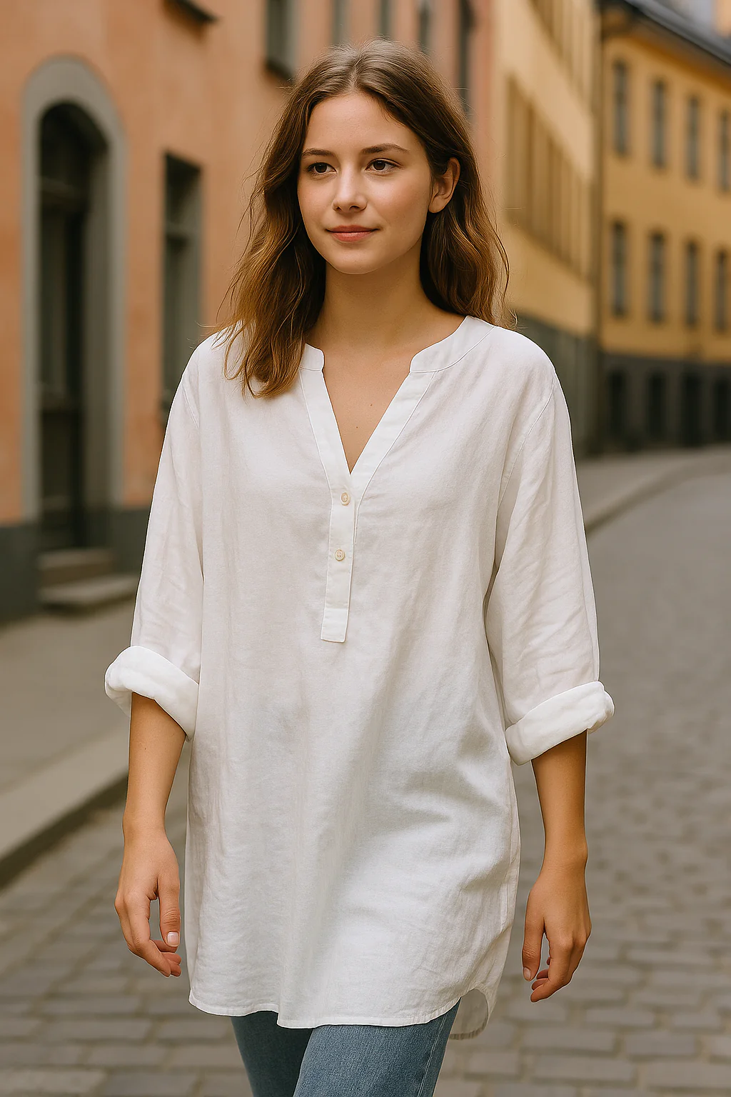 Chemise femme légère en coton – Chemise d'été ample et respirante au style décontracté - Image 2