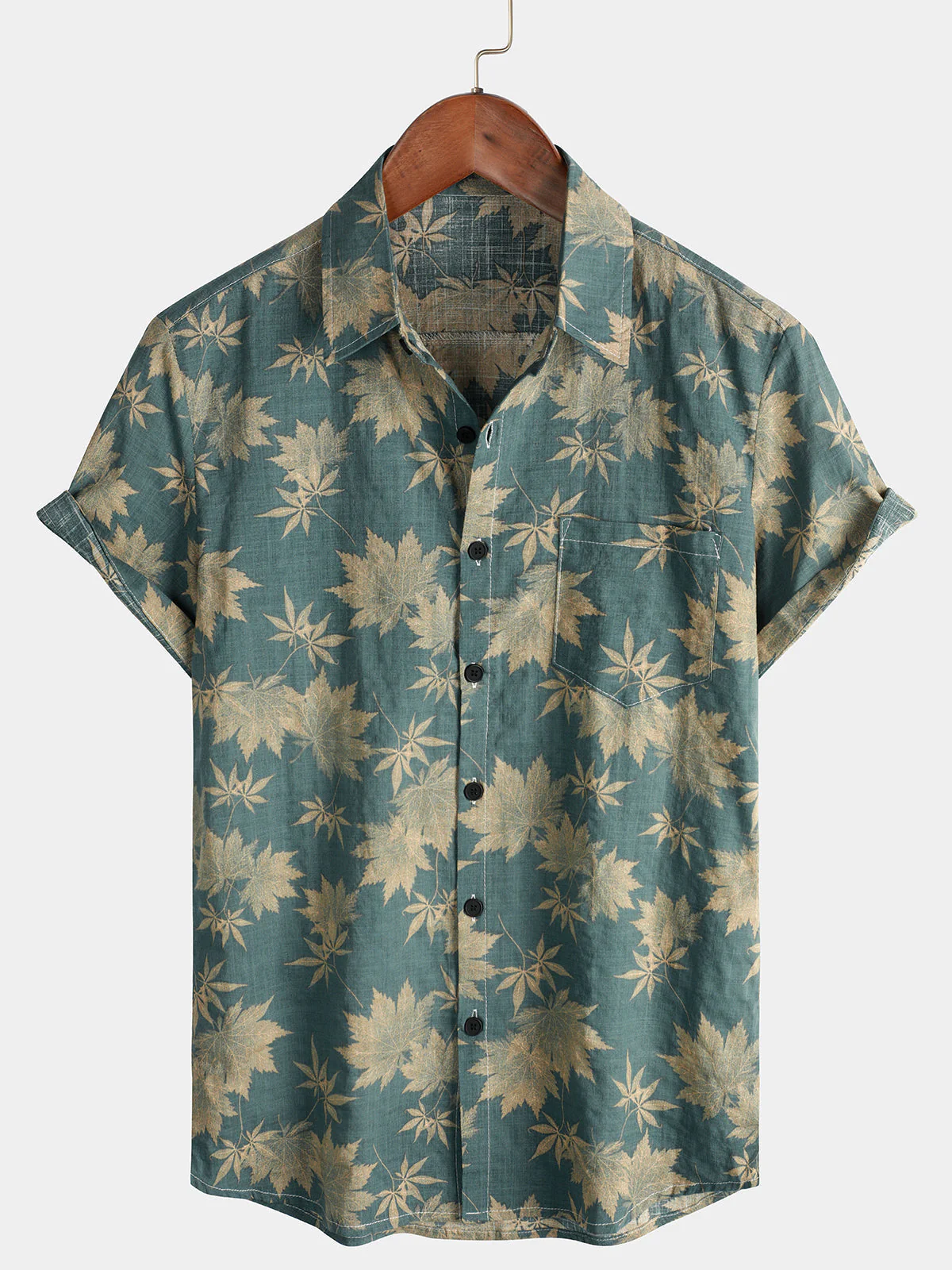 Chemise hawaïenne en coton pour homme à manches courtes - Image 14